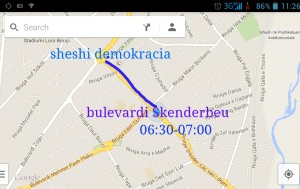 Where to get the bus in Shkoder map